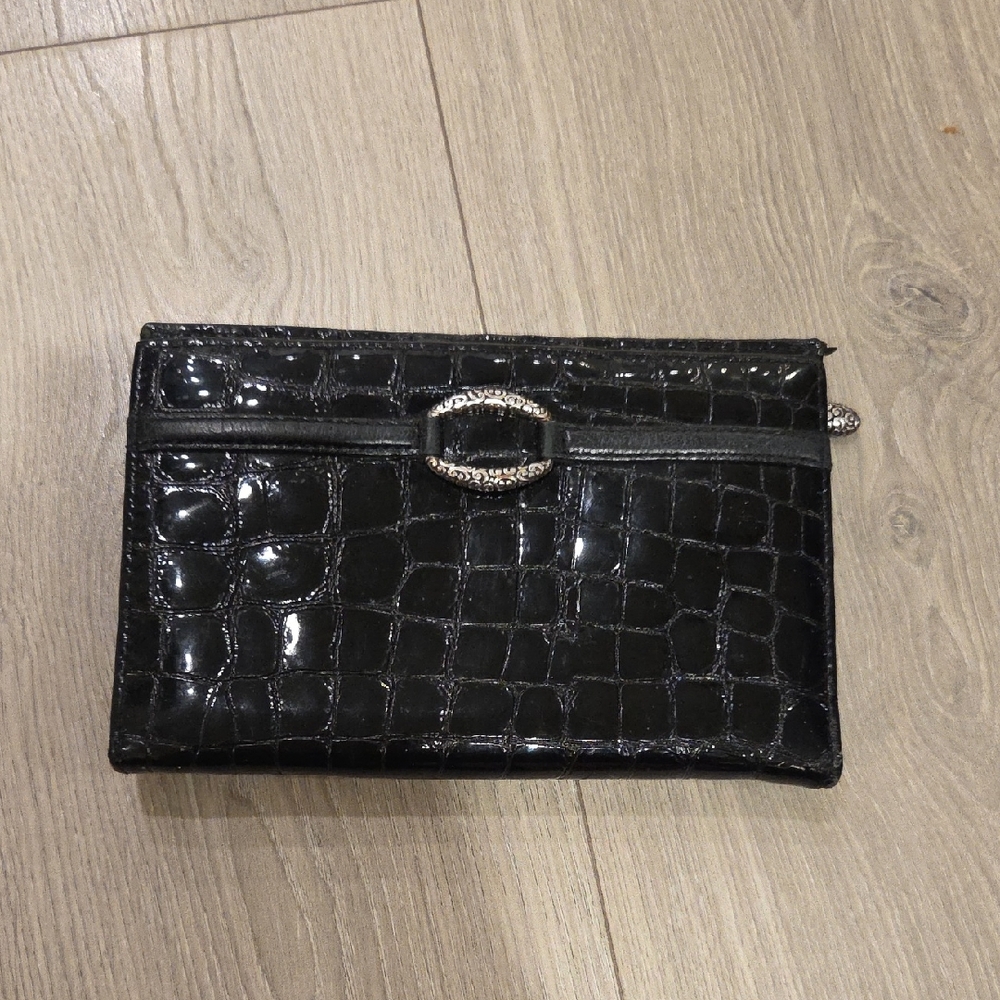 Brighton Croc Embossed Passport Travel Wallet